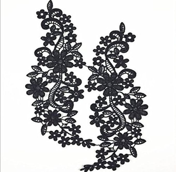 Dailygoody - Halslijn Kant Kraag Vlecht Applique Jurk - Elegant