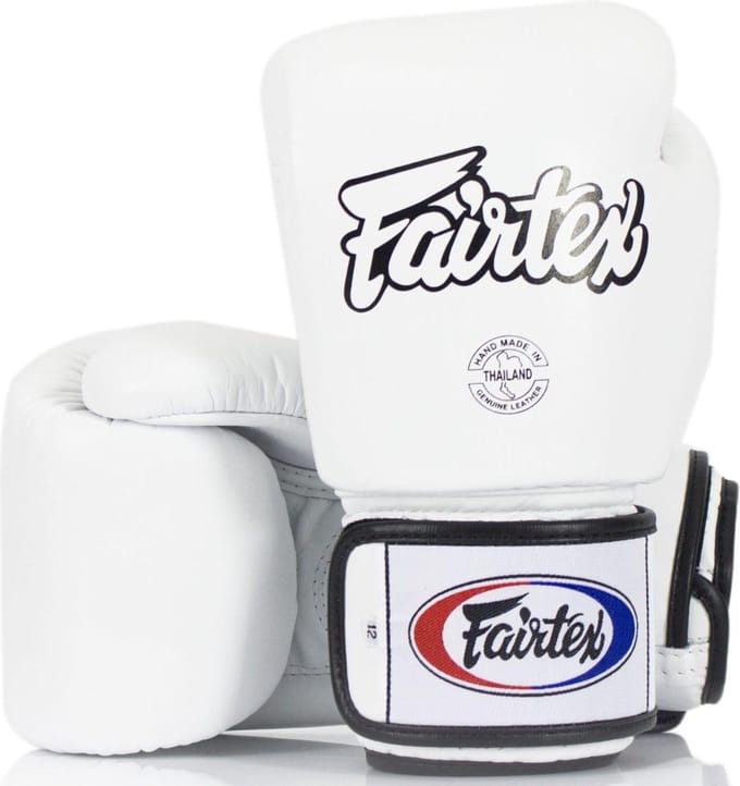 Fairtex BGV1 Muay Thai Bokshandschoenen 14 Oz – Premium Leer – Wit