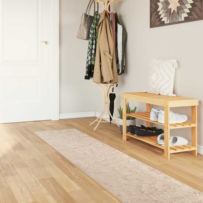 vidaXL - Tapijt - Runner - MARSA - Beige - 50 - x - 250 - cm - Polyester - en - PVC