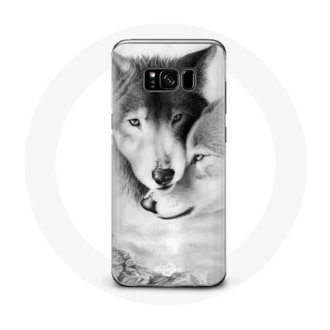 Hoesje voor Samsung Galaxy S8 Wolf Duo dieren