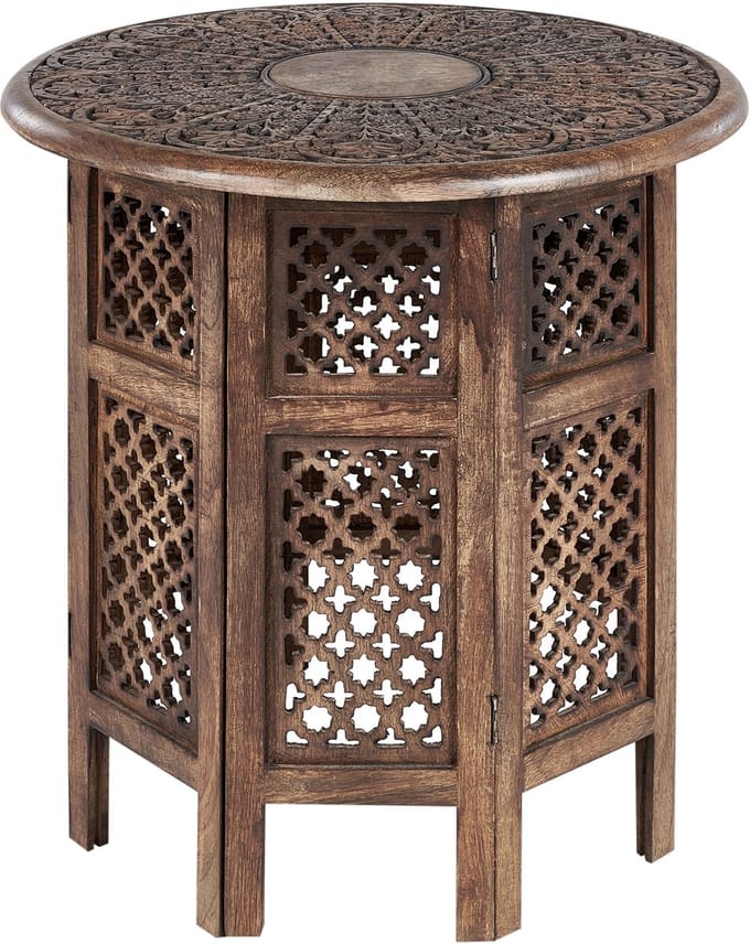 KUMALI - Bijzettafel - Donkere houtkleur - Mangohout