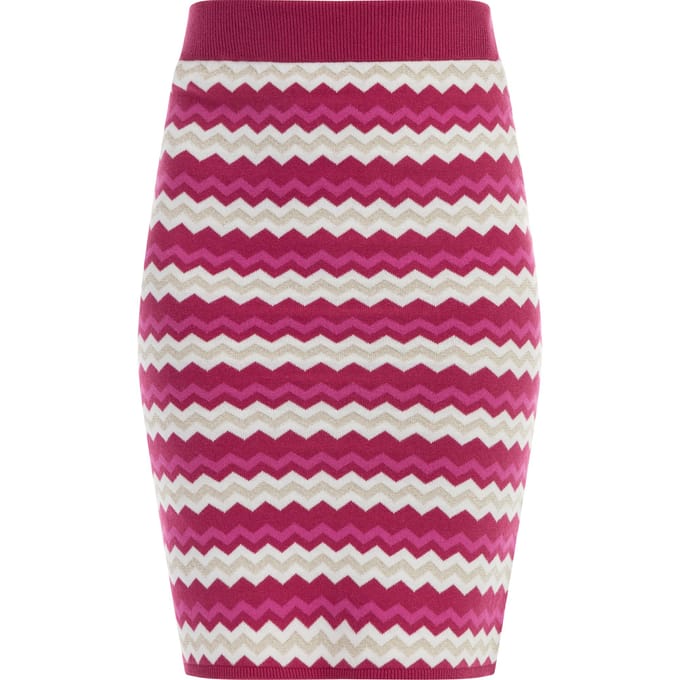 Faina Gebreide midi-rok Dames Roze Veelkleurig