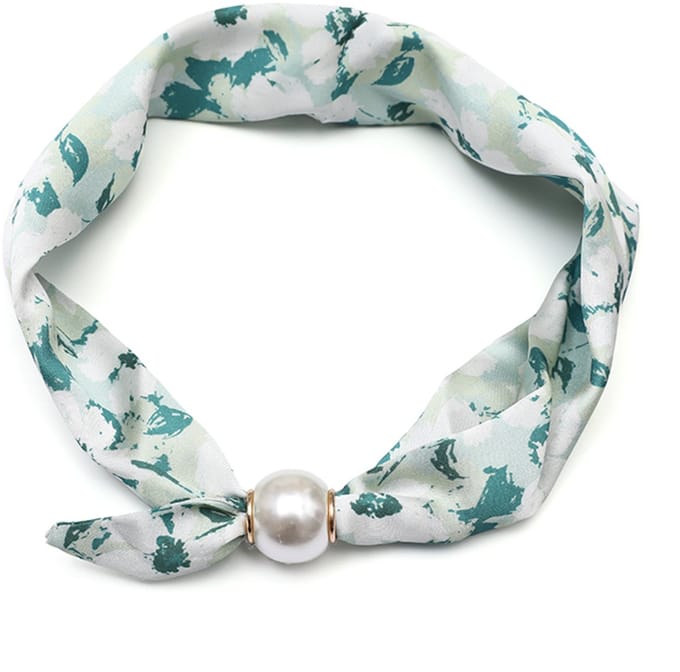 Sjaal met Botanisch Dessin en Magnetische Parelsluiting