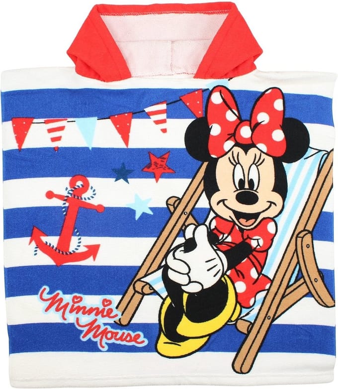Minnie Mouse badponcho sneldrogend 50x100cm gestreept