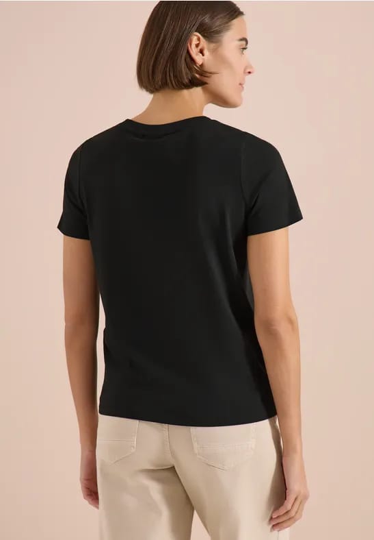 Shirt met ronde hals en foliedruk