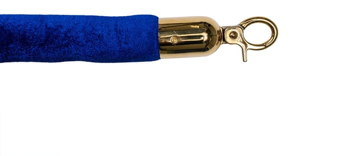 Afzetkoord Velours | Blauw - Messing