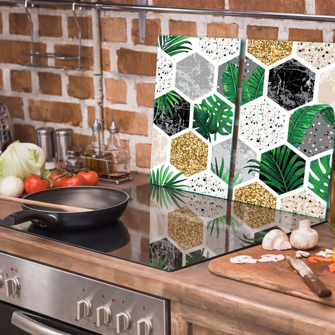 TMK ArtDeko - Snijplank - Mozaïek - 2x 30x52 cm - Glas