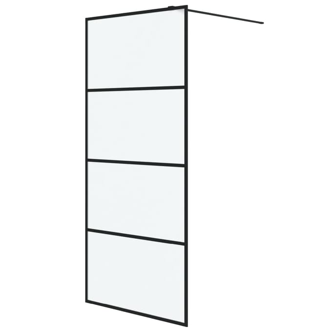 vidaXL - Inloopdouchewand - 90x195 - cm - mat - ESG-glas - zwart