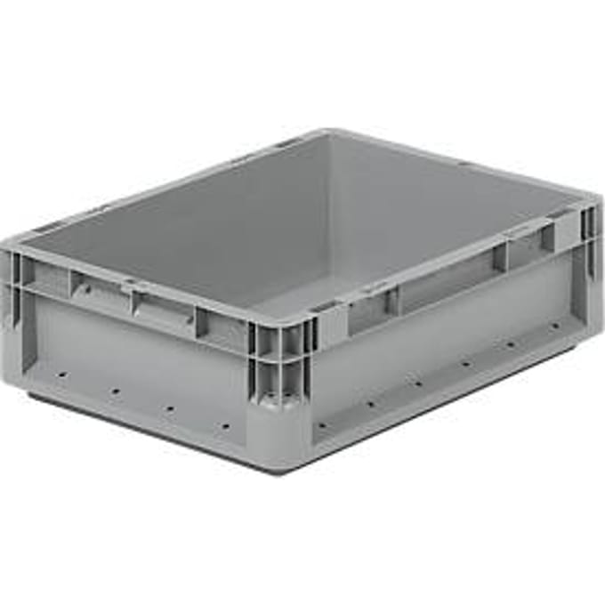 Lichte Eurobox ELB 4120, van PP, inhoud 10,9 l, zonder deksel, grijs