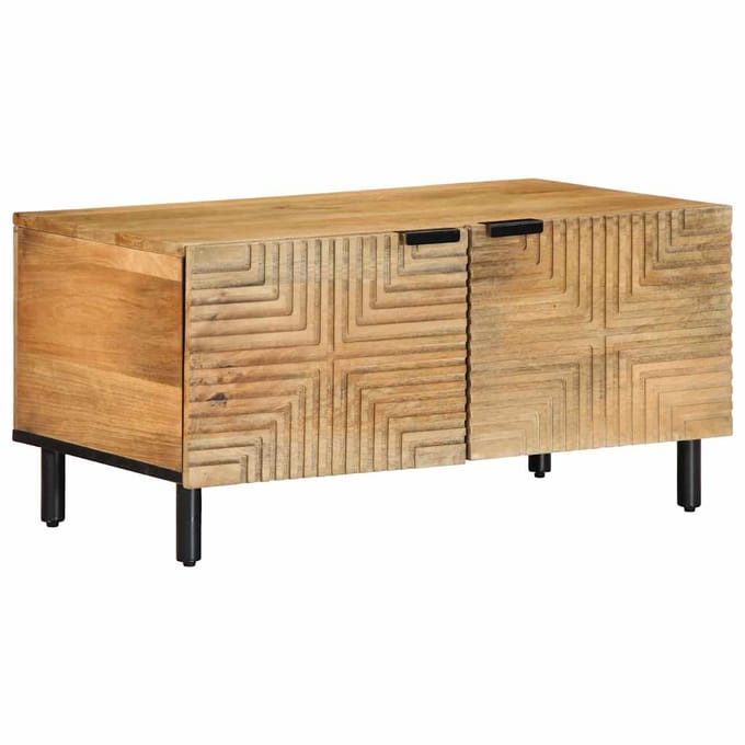 vidaXL - Salontafel - 80x50x40 - cm - massief - mangohout - bruin