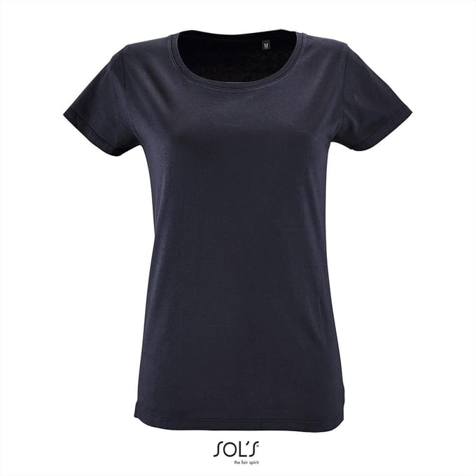SOL'S - Milo T-Shirt dames - Donkerblauw - 100% Biologisch Katoen - S