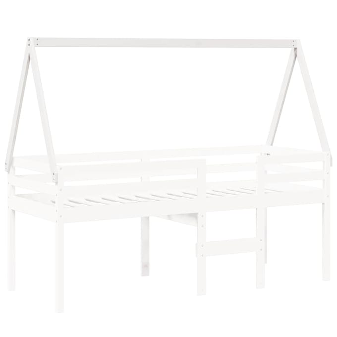 vidaXL - Kinderbedhuisje - 209x95,5x88 - cm - massief - grenenhout - wit