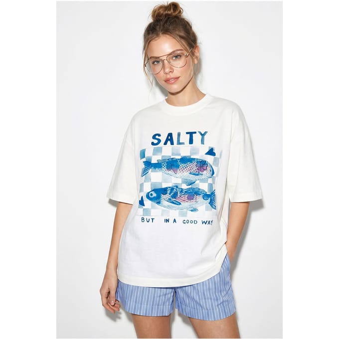Oversized Geprinte Crew Neck T-shirt