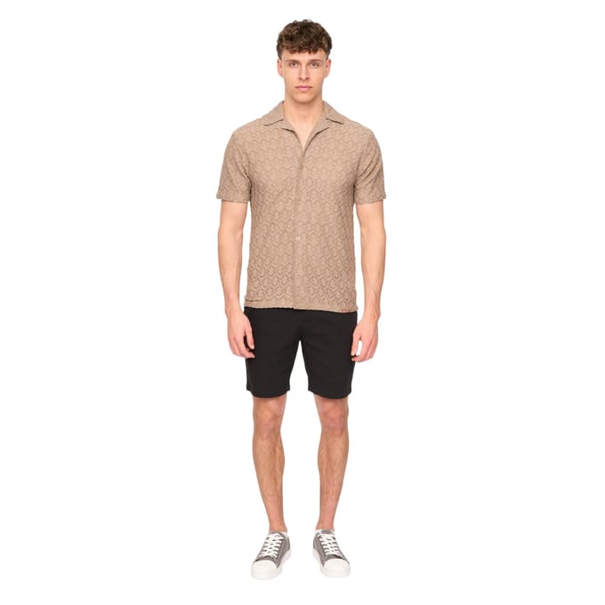 Duck and Cover Everett effen chino-short voor heren (Zwart)