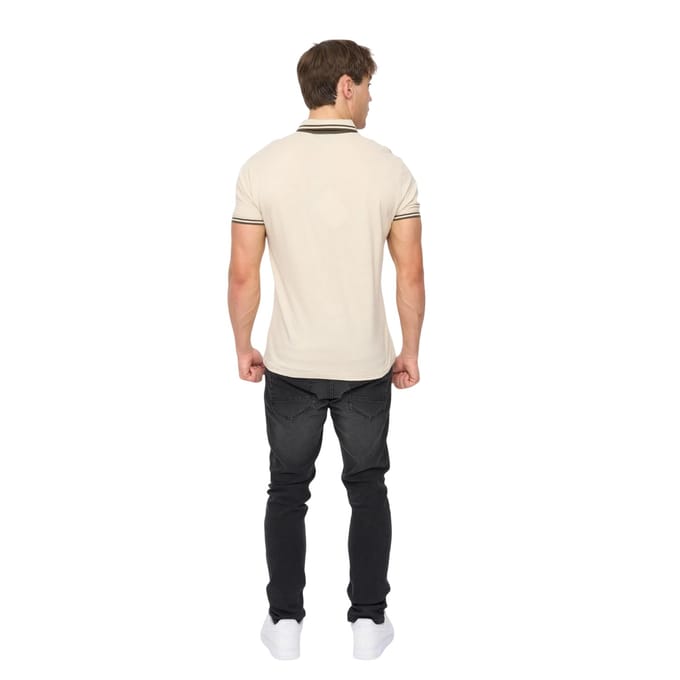 Crosshatch Heren Mackerby Polo Shirt (Off White)