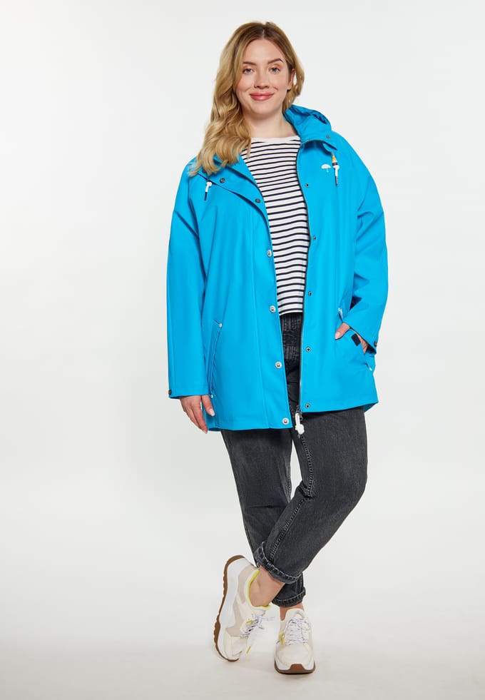 Schmuddelwedda Ronde regenjas Dames Cyaan blauw