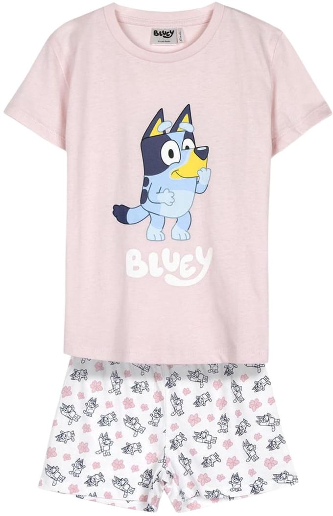 Pyjama "Bluey" Single Jersey short roze kids series 4 Jaar