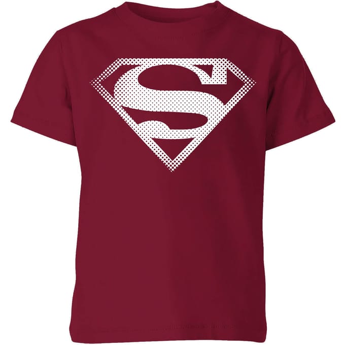 Superman Spot Logo Kids' T-Shirt - Burgundy - 122/128 (7-8 jaar)