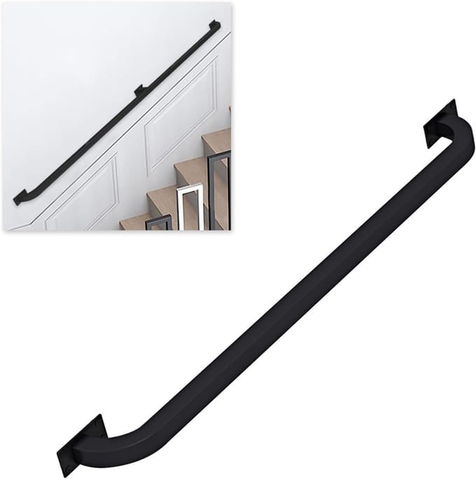 Trapleuning Metaal - Veiligheidsgreep Handgreep - Binnen Buiten - Smeedijzer Duurzaam - 150cm Lengte