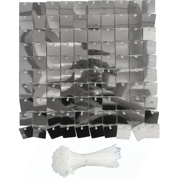 24 STUKS Glansmuurpanelen Translucent Frame Glanzend Pailletten Achtergrondpaneel voor Bruiloft Verjaardag Podium gray
