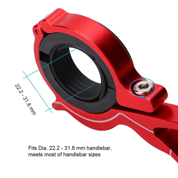 Support d'extension pour guidon de vélo, pour GPS, lampes, phares (rouge) noir