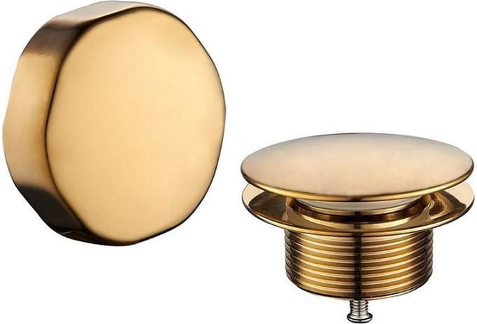 Sanifun knop en badplug Arthur geborsteld messing – Luxe afbouwdeel voor badafvoer