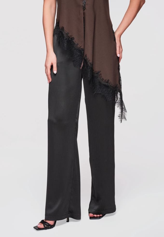 OMBRE Broek - Regular Fit - Rits - Effen Zwart S