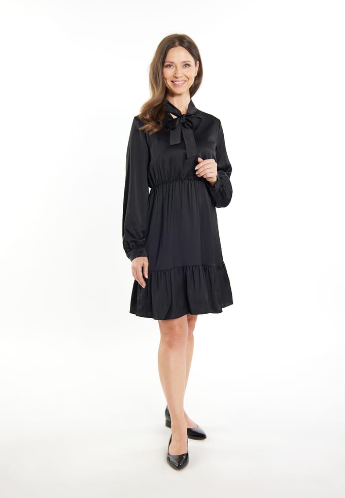 usha Midi-jurk met volant Dames zwart