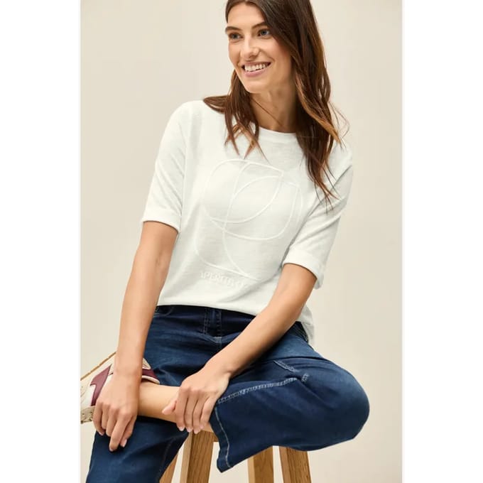 Shirt met ton-sur-ton print