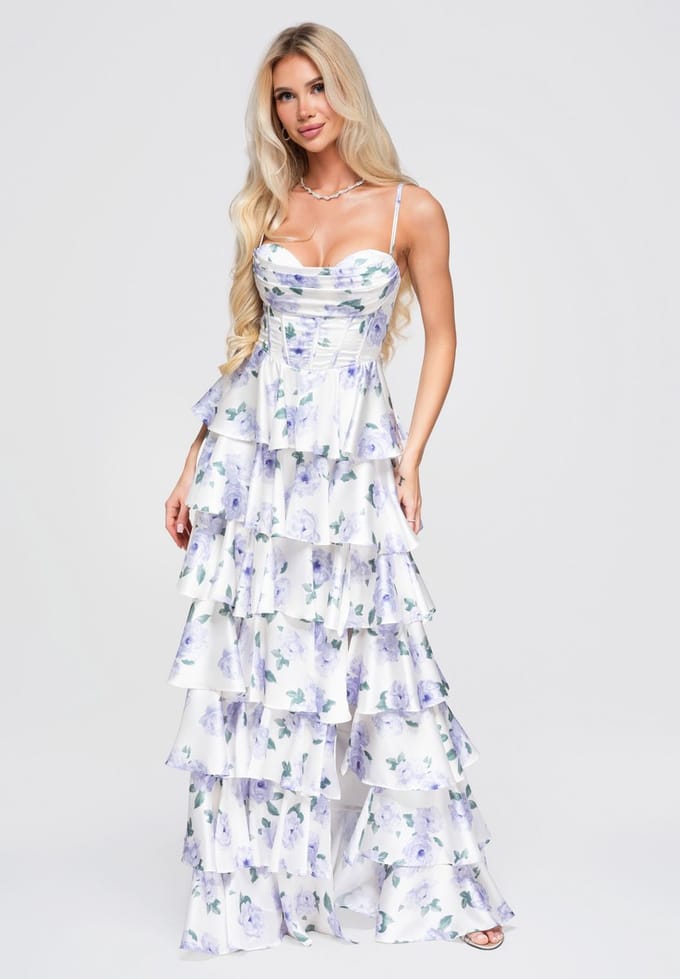 LARICA Jurk - Gebloemd - Jurk Violet L