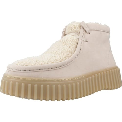 CLARKS Torhill Moss Dames Veterschoenen - Sand Wlined
