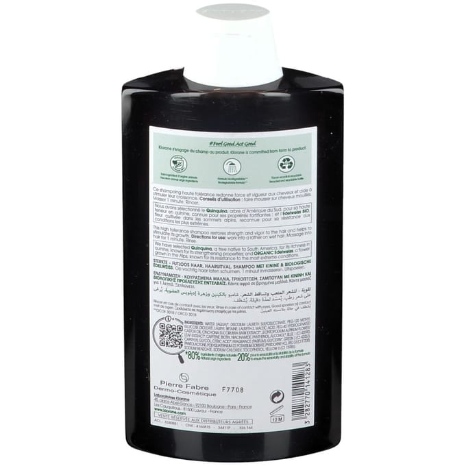 KLORANE - Strengthening Shampoo With Quinine & Organic Edelweiss Thinning Hair 400ml