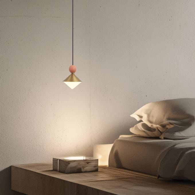 Zambelis LED hanglamp 25100, messing/rood Ø 14 cm metaal/glas/keramiek