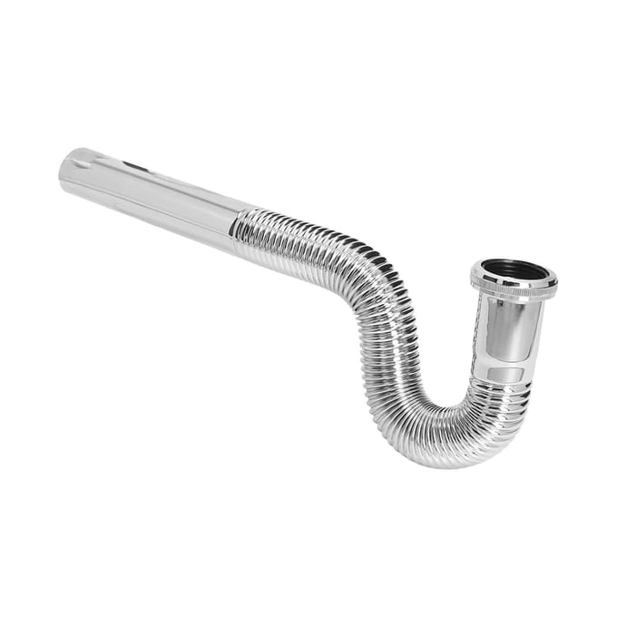 Messing Flexibele P-bocht Pijp Gegolfd Decoratief Geen Geur Buigbaar Wastafelafvoer Buis voor Badkamer white
