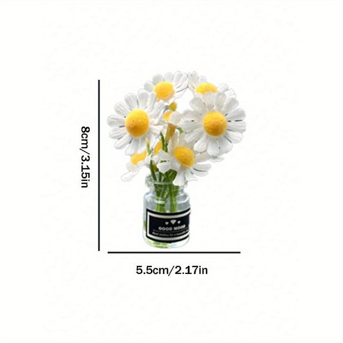 1 stuks Auto Ornament Mini Vaas Bloem Interieur Decoratie Middenconsole Decoratie one-size wit