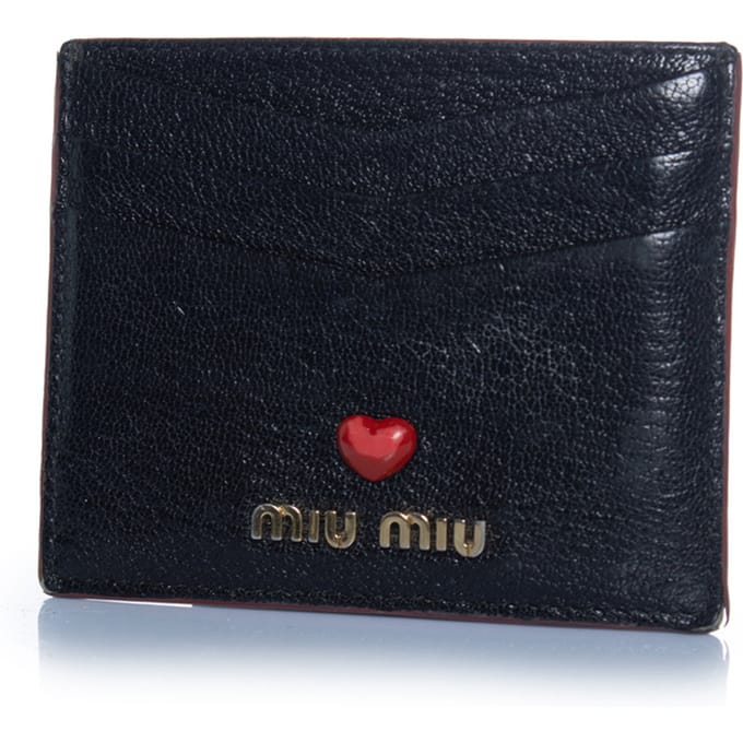 Miu Miu, zwarte leren kaarthouder