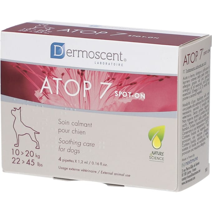 Dermoscent Atop 7 Spot-On Hond 10-20 kg 4x1,2 Pipetten