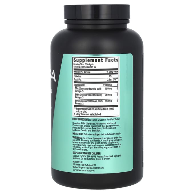 JYM Supplement Science, Oméga 3, 120 gélules