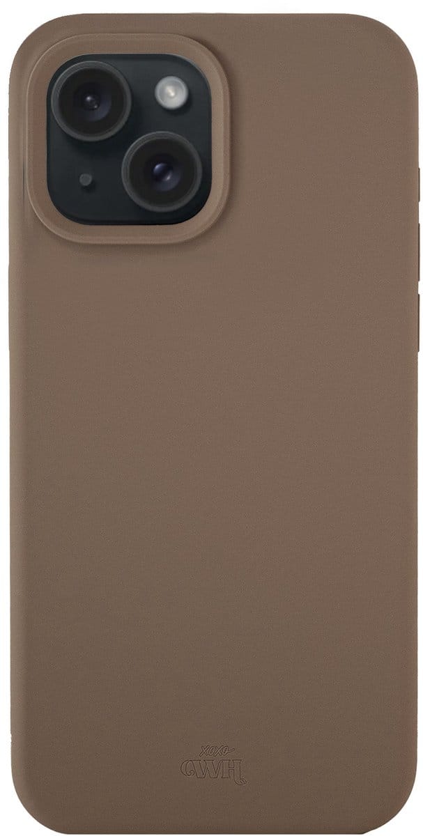 xoxo Wildhearts Shockproof Silicone Case Brown - geschikt voor iPhone 14 - Backcover hoes - Bruin Siliconen - Optimale bescherming - Verhoogde camera rand - Bruin