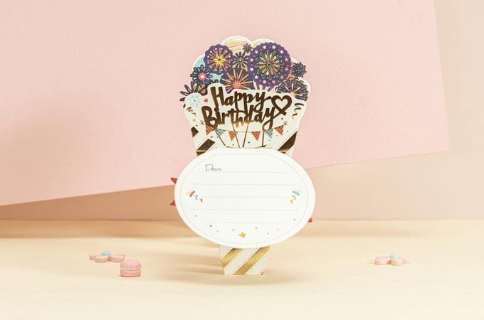 3D Verjaardagskaart Microfoon felicitatie uitnodiging
