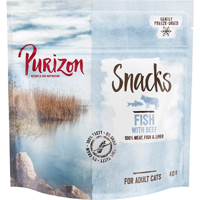 40g Vis & Rund Graanvrij Purizon Kattensnacks