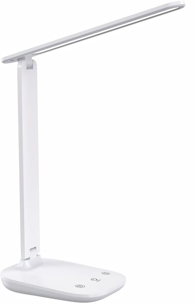QORA® Bureaulamp LED - Burolamp - Bureaulamp Met Klem - Bureaulamp Kind - Bureaulamp LED Dimbaar - Wit - 13cm x 32cm x 8cm