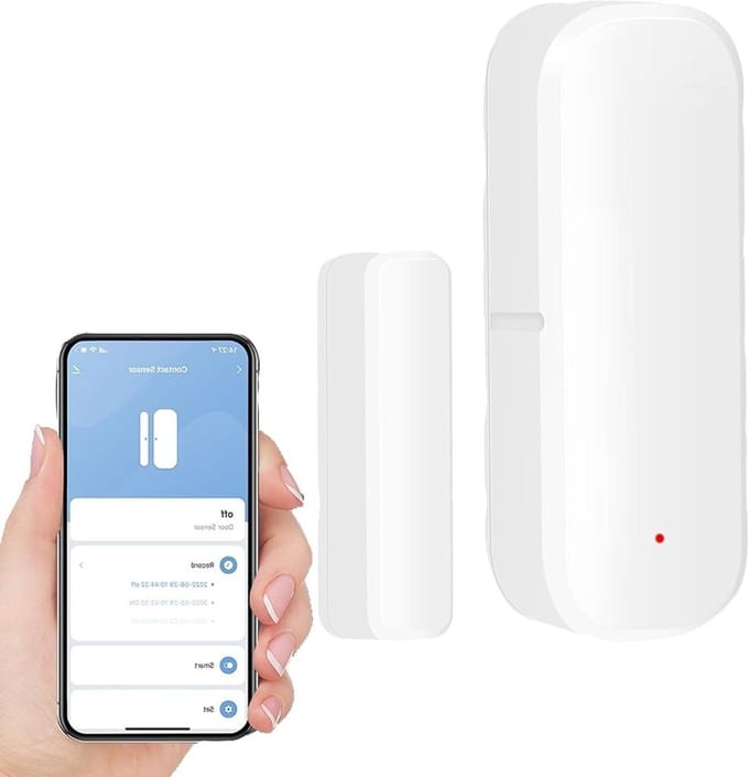 Slimme Deur Sensor - Magnetisch Contact - Huis Beveiliging - Dubbele Verbinding - WIFI - Wit