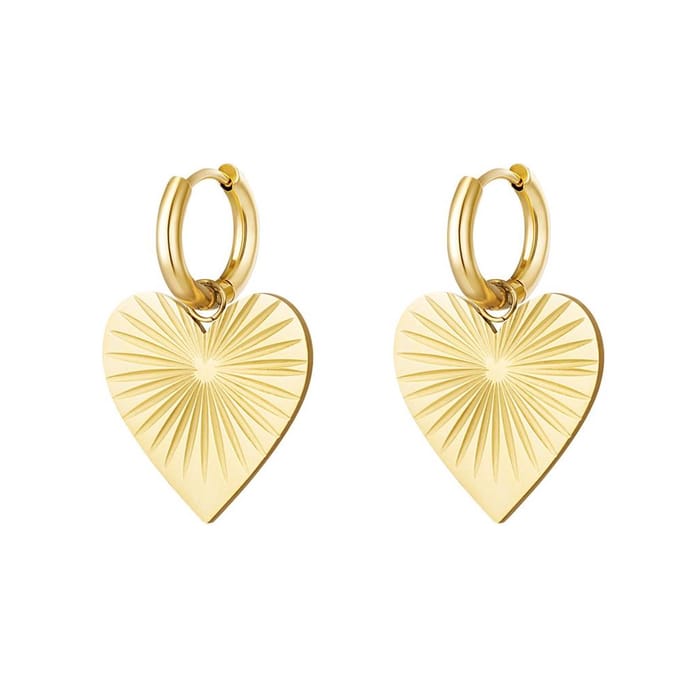 Oorbellen Hart - goud - stainless steel - waterproof - kadotip - valentijnsdag