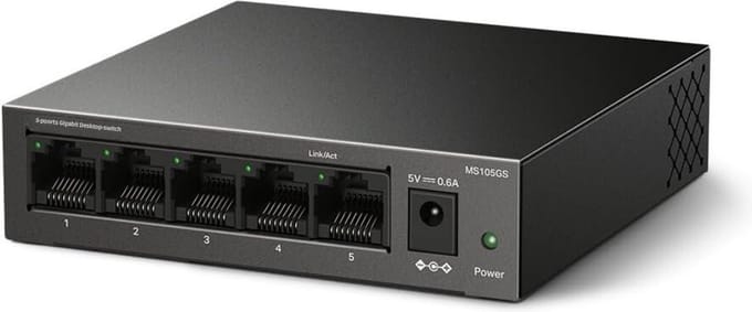 Netwerk Switch - 5 Poorten - Metalen Behuizing - Internet Splitter - Ethernet - Voor Internetkabel