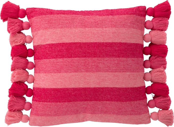J-Line kussen Stripe - textiel - roze