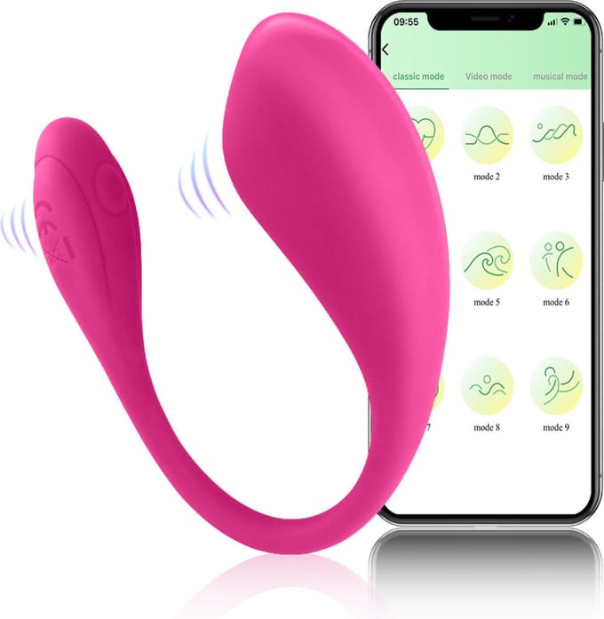 Vibrerend ei met app - 9,5cm - Roze