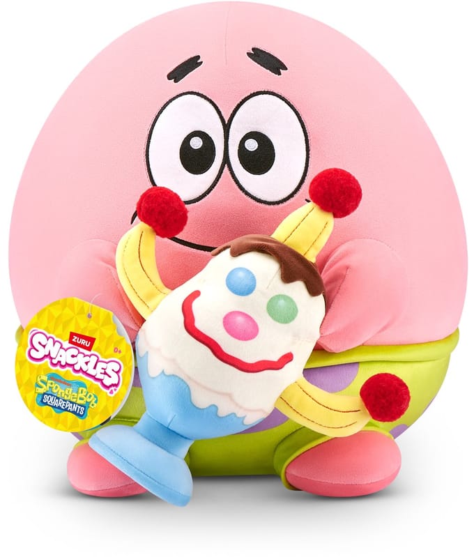 Snackles Gelicentieerd personage SpongeBob Squarepants knuffel van 35 cm (PATRICK STAR) van ZURU