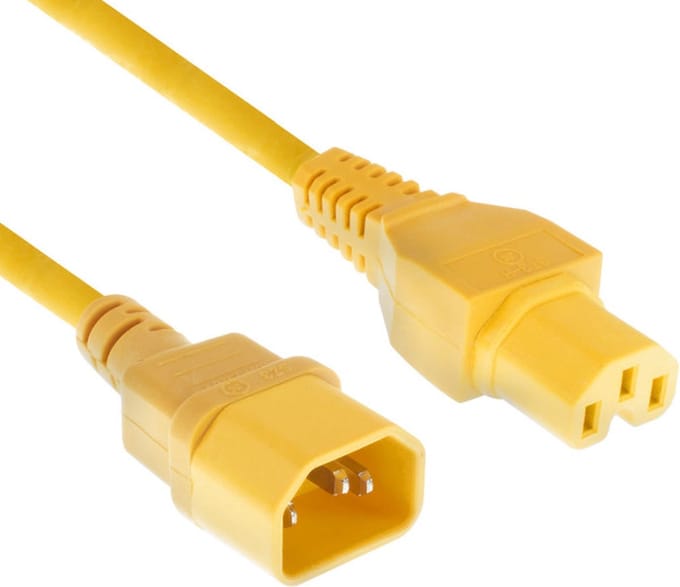 ACT Netsnoer C14 - C15 geel 0,6 m AK5303