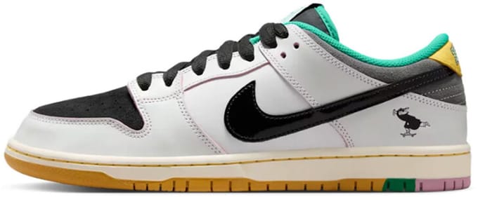Baskets Unisexe CSEF x Nike Dunk Low SB Blanc Clair Émeraude Summit-White Noir Gris Fer HJ4132-100 38.5 white